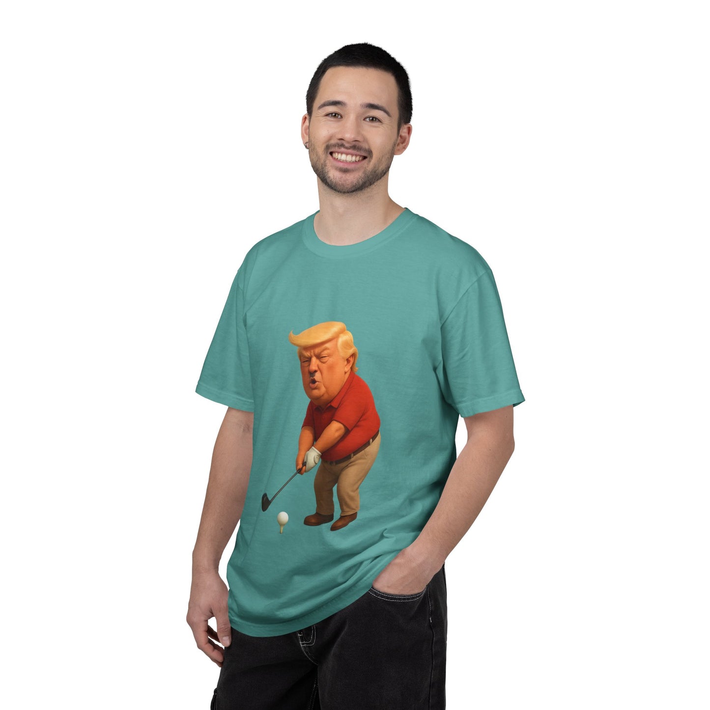 Controversial Political Golf Satire T-Shirt — 47th President Cartoon