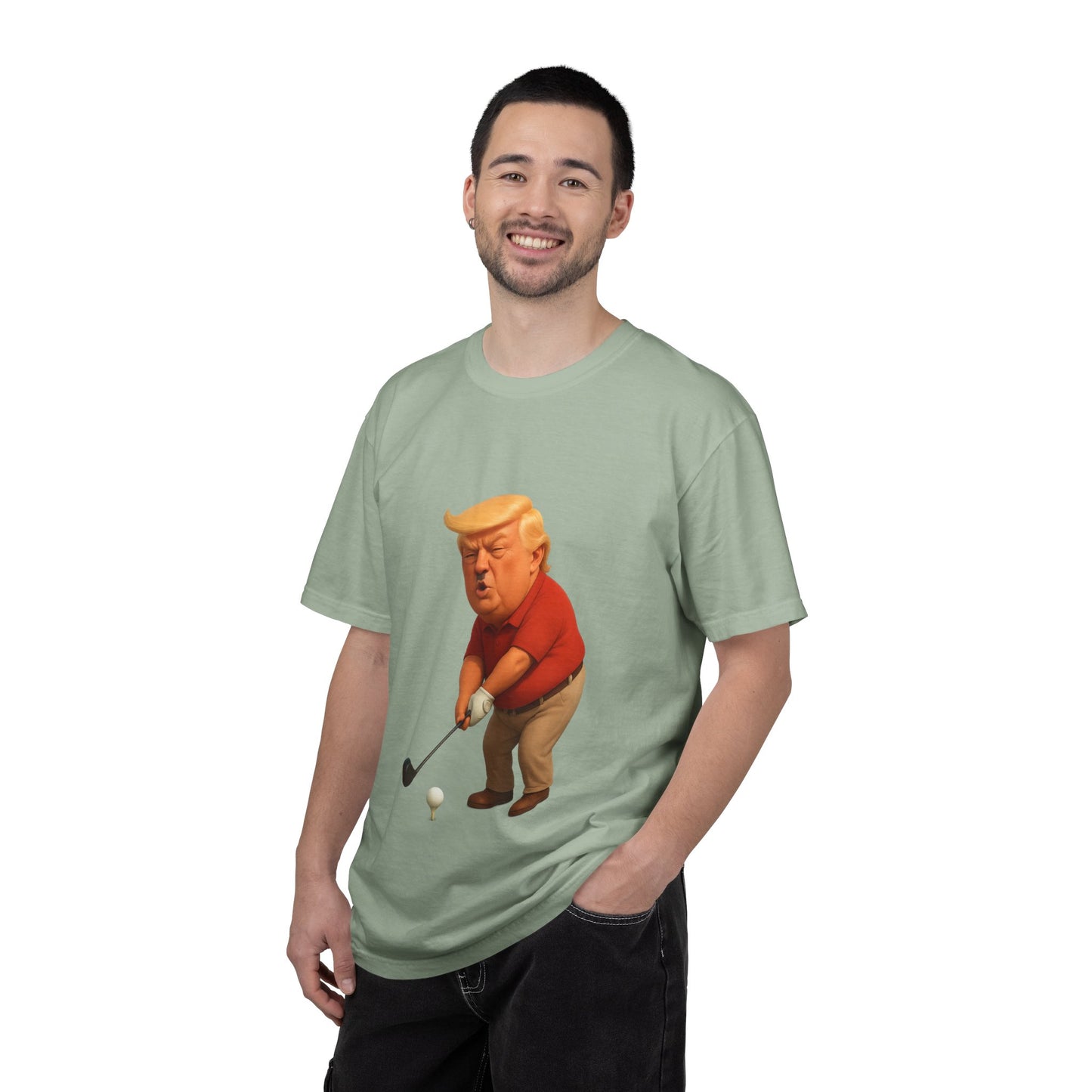 Controversial Political Golf Satire T-Shirt — 47th President Cartoon